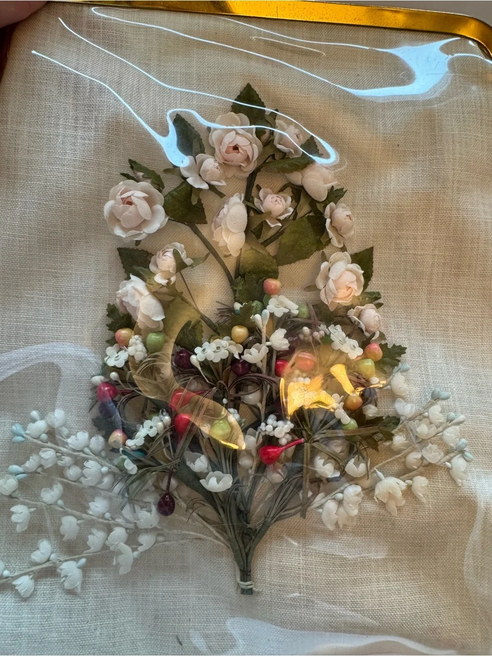 Vintage Clear Vinyl Over Cloth Purse with Flowers